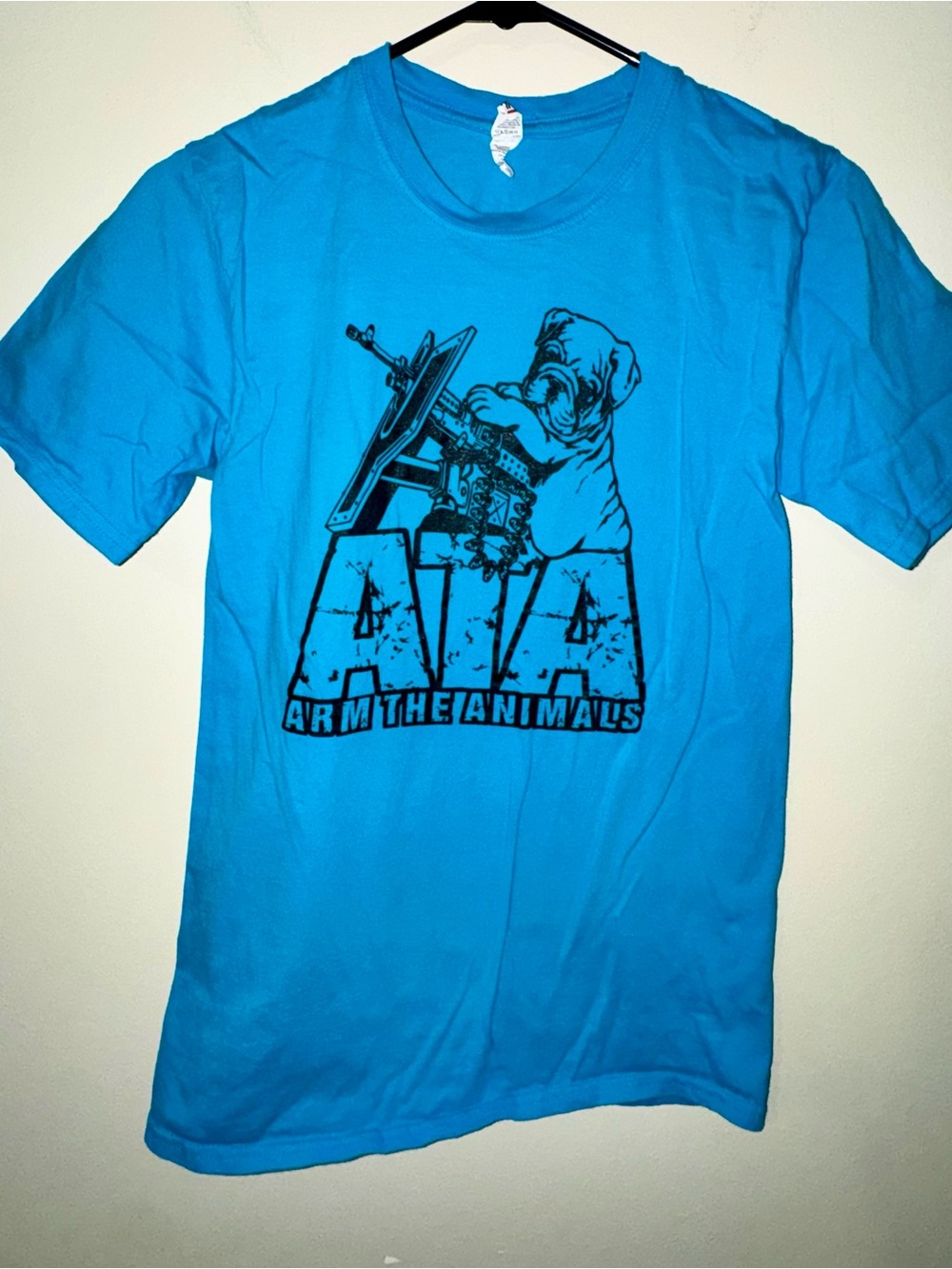 Arm The Animals Bulldog with Machine Gun Graphic Tee